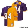 Nate Burleson No 81 Men Mitchell & Ness Purple Gold Minnesota Vikings 1998 Split Legacy Replica Jersey