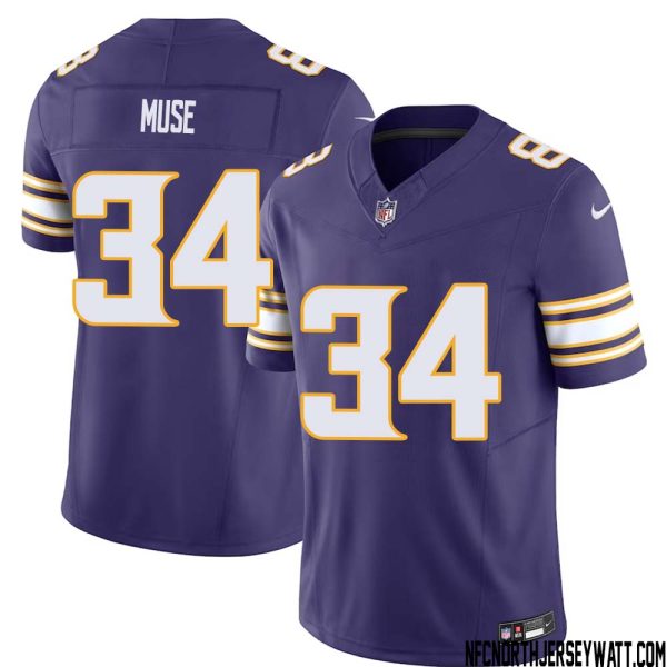 Nick Muse No 34 Mens Purple Minnesota Vikings Vapor F.U.S.E. Limited Jersey- Replica