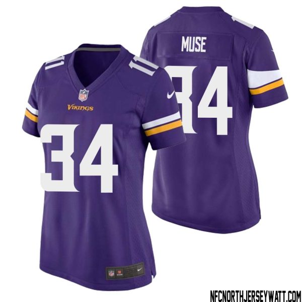 Nick Muse No 34 Minnesota Vikings Game Jersey Court Purple For Womens – Replica