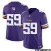 Olisaemeka Udoh No 74 Men Purple Minnesota Vikings Vapor F.u.s.e. Limited Jersey- Replica