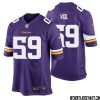 Olisaemeka Udoh No 74 Minnesota Vikings Game Jersey Court Purple For Mens – Replica