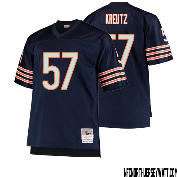 Olin Kreutz No 57 Men Mitchell & Ness Navy Chicago Bears Big & Tall 1966 Retired Player Replica Jersey