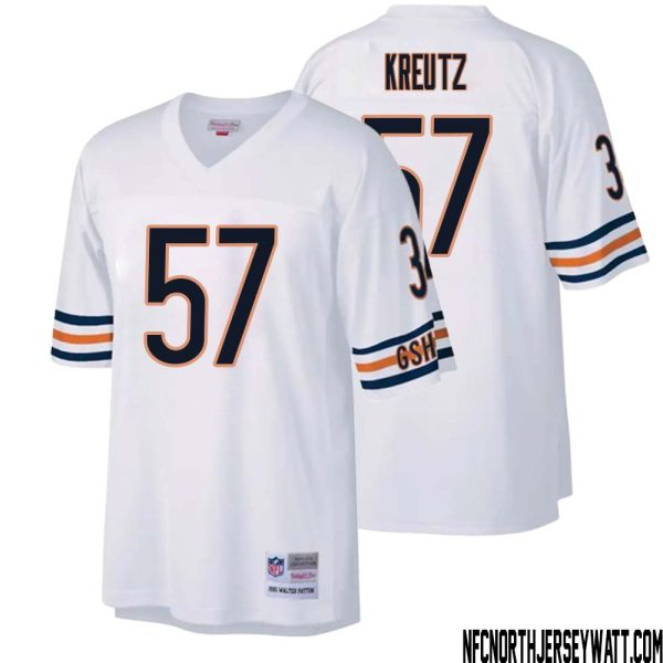 Olin Kreutz No 57 Men Mitchell & Ness White Chicago Bears Legacy Replica Jersey