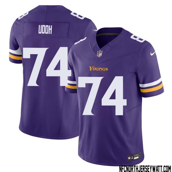 Olisaemeka Udoh No 74 Men Purple Minnesota Vikings Vapor F.U.S.E. Limited Jersey- Replica