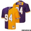 Paul Krause No 22 Men Mitchell & Ness Purple Gold Minnesota Vikings 1998 Split Legacy Replica Jersey