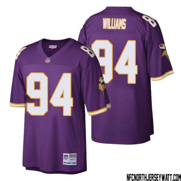 Pat Williams No 94 Men Mitchell & Ness Purple Minnesota Vikings Retired Player Legacy Replica Jersey