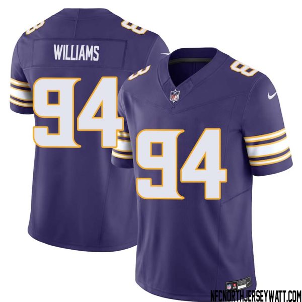 Pat Williams No 94 Mens Purple Minnesota Vikings Vapor F.u.s.e. Limited Jersey- Replica