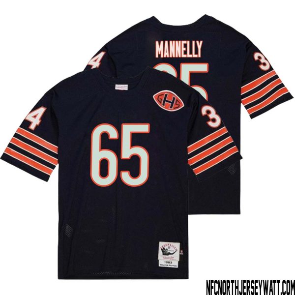 Patrick Mannelly No 65 Men Mitchell & Ness Navy Chicago Bears 2004 Authentic Throwback Retired Player Jersey – Replica