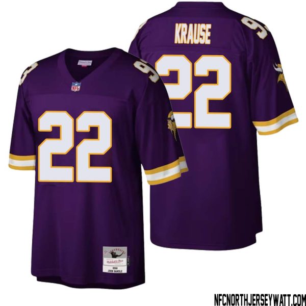 Paul Krause No 22 Men Mitchell & Ness Purple Minnesota Vikings Legacy Replica Jersey