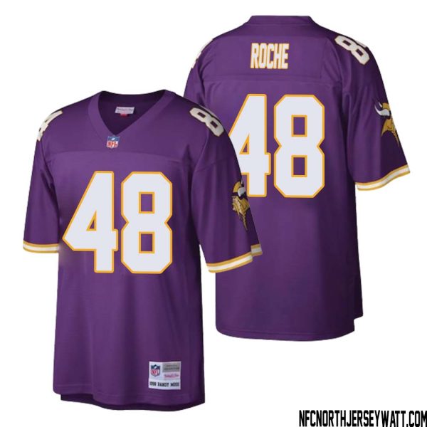 Quincy Roche No 48 Men Mitchell & Ness Purple Minnesota Vikings Retired Player Legacy Replica Jersey