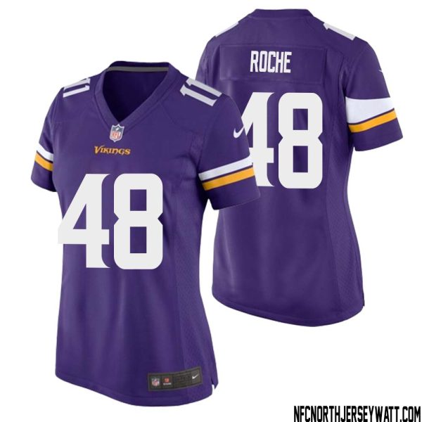 Quincy Roche No 48 Minnesota Vikings Game Jersey Court Purple for Womens – Replica