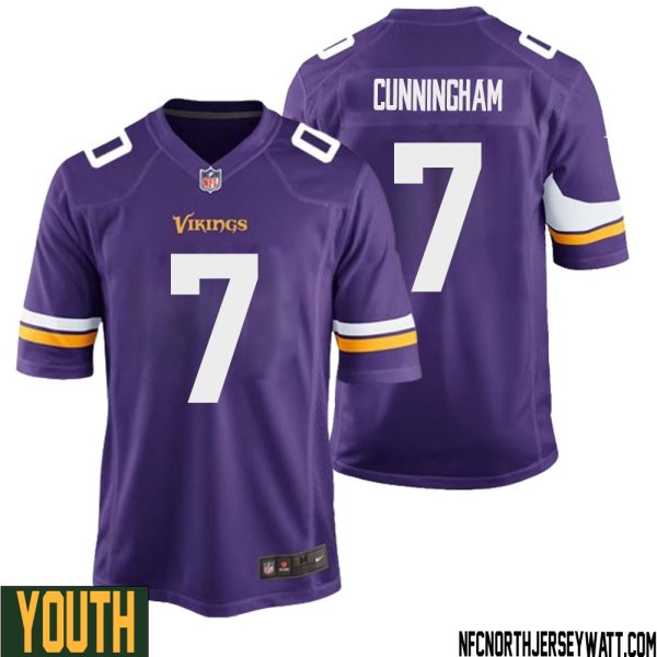 Randall Cunningham No 7 Minnesota Vikings Game Jersey Court Purple For Youth – Replica