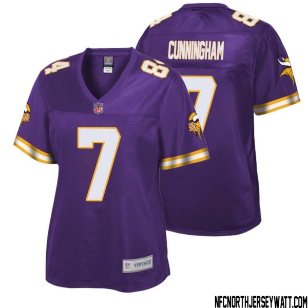 Randall Cunningham No 7 Women Nfl Pro Line Purple Minnesota Vikings Retired Player Replica Jersey