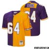 Paul Krause No 22 Men Mitchell & Ness Purple Gold Minnesota Vikings 1998 Split Legacy Replica Jersey