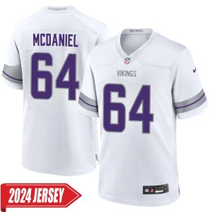 Randall McDaniel No 64 Men’s Minnesota Vikings White Alternate Custom Game 2024 Jersey