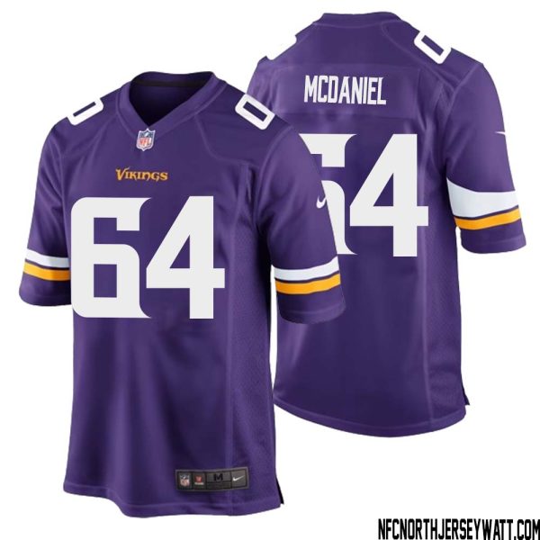 Randall McDaniel No 64 Minnesota Vikings Game Jersey Court Purple for Mens – Replica