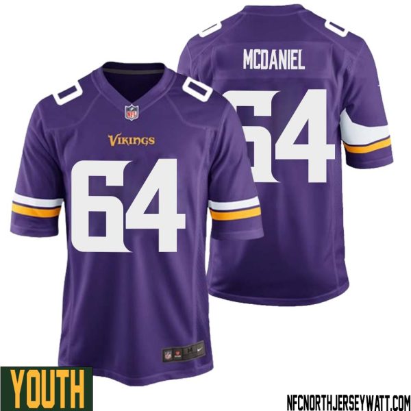 Randall Mcdaniel No 64 Minnesota Vikings Game Jersey Court Purple For Youth – Replica