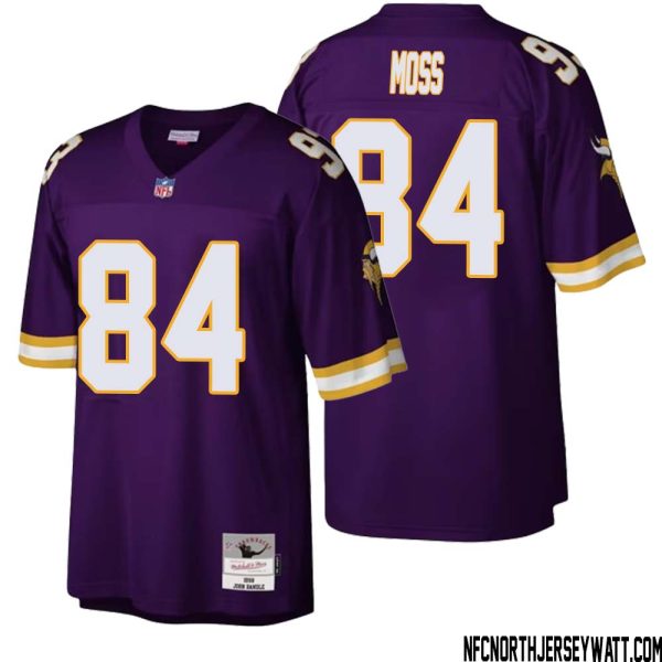 Randy Moss No 84 Men Mitchell & Ness Purple Minnesota Vikings Legacy Replica Jersey