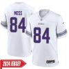 Randy Moss No 84 Woman’S Minnesota Vikings White Alternate Custom Game 2024 Jersey