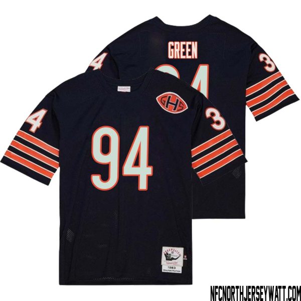 Rasheem Green No 94 Men Mitchell & Ness Navy Chicago Bears 2004 Authentic Throwback Retired Player Jersey – Replica