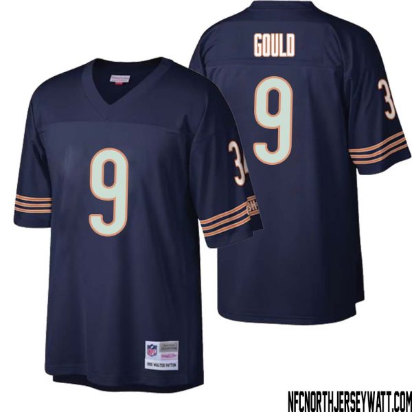 Robbie Gould No 9 Men Mitchell & Ness Dark Navy Chicago Bears Big & Tall 1985 Retired Player Replica Jersey