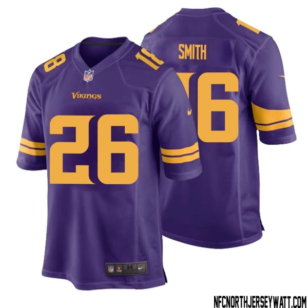 Robert Smith No 26 Men Purple Minnesota Vikings Alternate Game Jersey – Replica