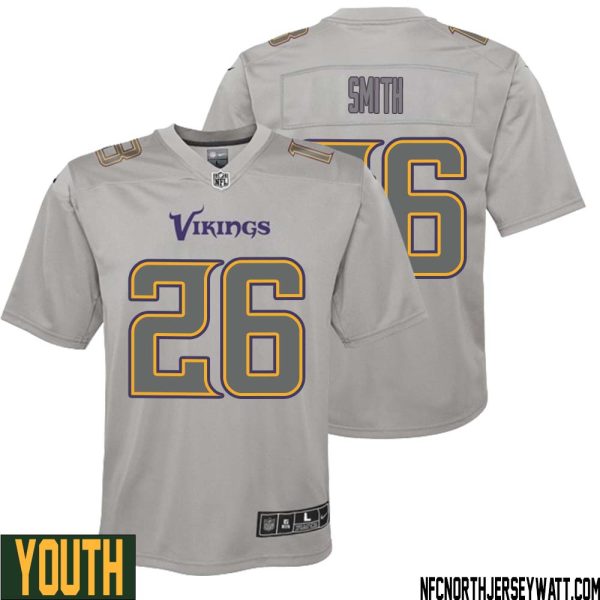 Robert Smith No 26 Youth Gray Minnesota Vikings Atmosphere Fashion Game Jersey – Replica
