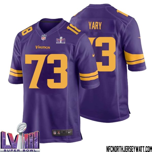 Ron Yary No 73 Minnesota Vikings Super Bowl LVIII Alternate Game Jersey Purple for Men – Replica