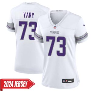 Ron Yary No 73 Woman’s Minnesota Vikings White Alternate Custom Game 2024 Jersey