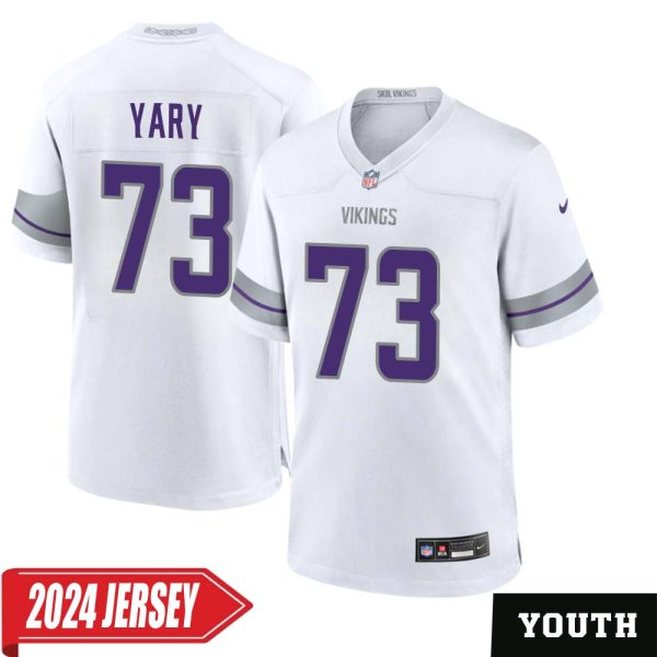 Ron Yary No 73 Youth’S Minnesota Vikings White Alternate Custom Game 2024 Jersey