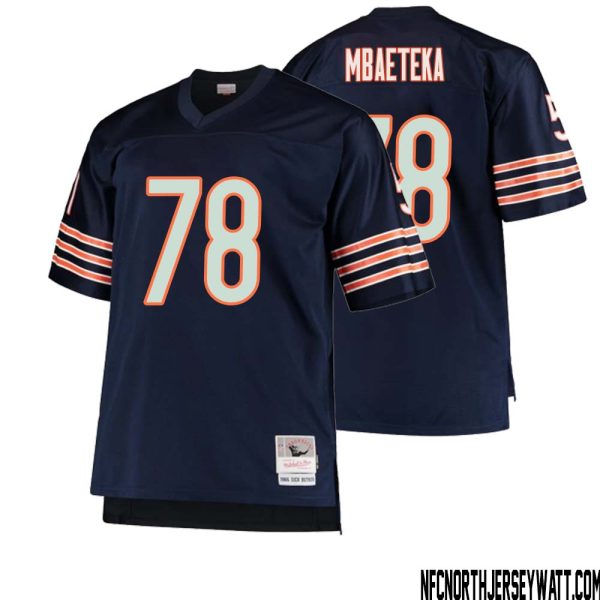 Roy Mbaeteka No 78 Men Mitchell & Ness Navy Chicago Bears Big & Tall 1966 Retired Player Replica Jersey