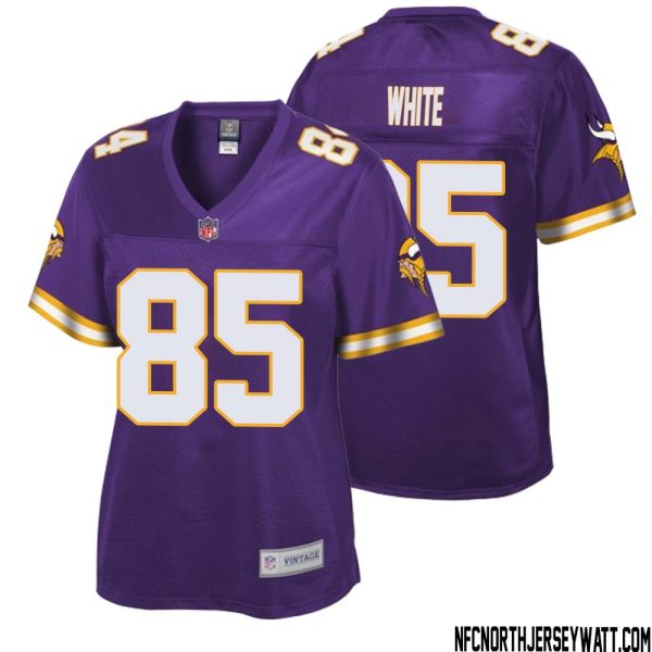 Sammy White No 85 Women Nfl Pro Line Purple Minnesota Vikings Retired Player Replica Jersey