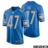 Sam LaPorta No 87 Men Blue Detroit Lions Player Home Game Jersey – Replica