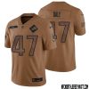 Shane Zylstra No 84 Men Brown Detroit Lions 2023 Salute To Service Retired Player Limited Jersey – Replica