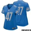 Shane Zylstra No 84 Women Blue Detroit Lions Player Home Game Jersey – Replica