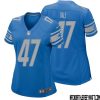 Shane Zylstra No 84 Women Blue Detroit Lions Player Home Game Jersey – Replica