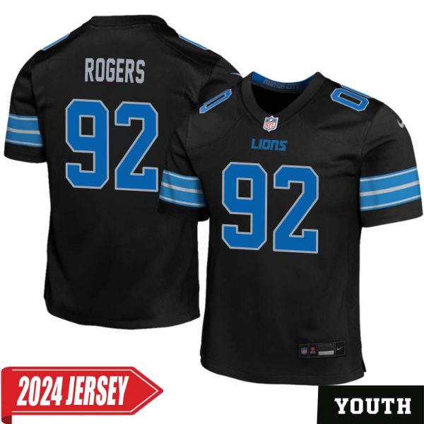 Shaun Rogers No 92 Youth’S Detroit Lions 2Nd Alternate Vapor F.u.s.e. Limited 2024 Jersey – Black