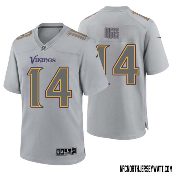 Stefon Diggs No 14 Men Gray Minnesota Vikings Atmosphere Fashion Game Jersey – Replica