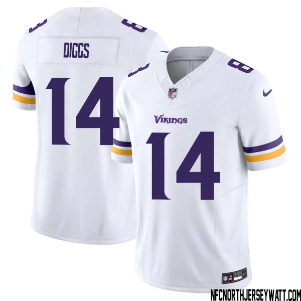 Stefon Diggs No 14 Men White Minnesota Vikings Vapor F.u.s.e. Limited Jersey- Replica