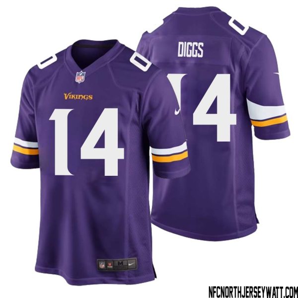 Stefon Diggs No 14 Minnesota Vikings Game Jersey Court Purple For Mens – Replica