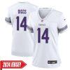 Stefon Diggs No 14 Youth’S Minnesota Vikings White Alternate Custom Game 2024 Jersey