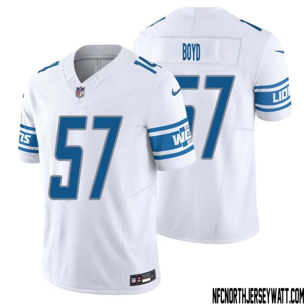 Stephen Boyd No 57 Men White Detroit Lions Vapor F.U.S.E. Limited Jersey – Replica