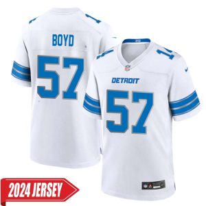 Stephen Boyd No 57 Men’s Detroit Lions Away Game 2024 Jersey – White