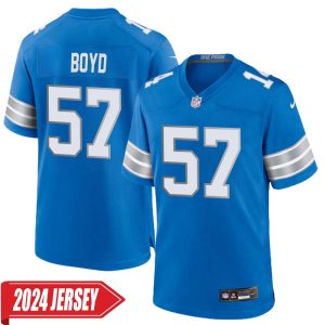 Stephen Boyd No 57 Men’s Detroit Lions Home Game 2024 Jersey – Blue