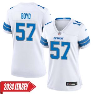 Stephen Boyd No 57 Woman’s Detroit Lions Away Game 2024 Jersey – White