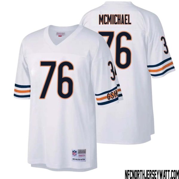 Steve Mcmichael No 76 Men Mitchell & Ness White Chicago Bears Legacy Replica Jersey