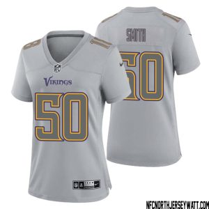 T.J. Smith No 50 Women Gray Minnesota Vikings Atmosphere Fashion Game Jersey – Replica