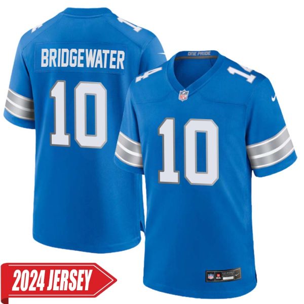Teddy Bridgewater No 10 Men’S Detroit Lions Home Game 2024 Jersey – Blue