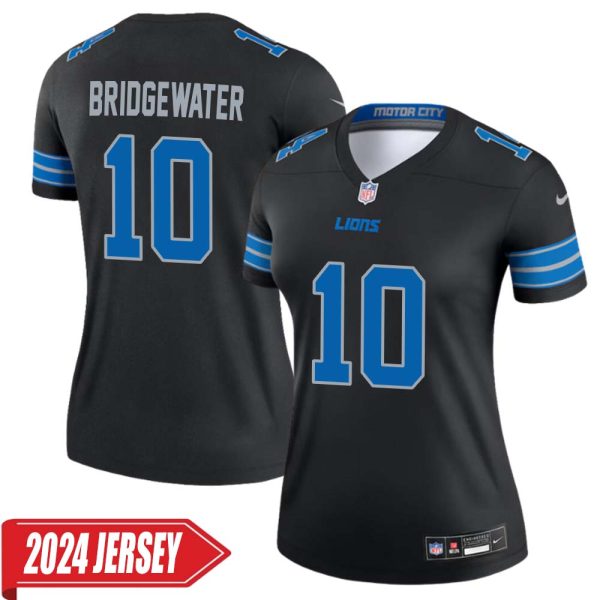 Teddy Bridgewater No 10 Woman’S Detroit Lions 2Nd Alternate Vapor F.u.s.e. Limited 2024 Jersey – Black
