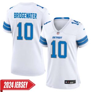 Teddy Bridgewater No 10 Woman’s Detroit Lions Away Game 2024 Jersey – White